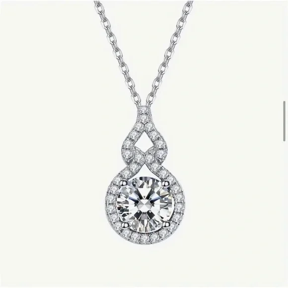 Elegant 3 Carat Moissanite Pendant Necklace - Picture 1 of 6
